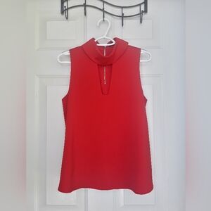 Elegant Cut Neckline  Red Top. Size: M.